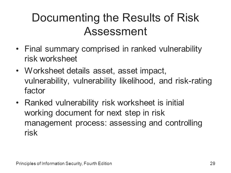 Introduction to information security assessment worksheet